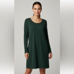 H&M green fitted knee length dress